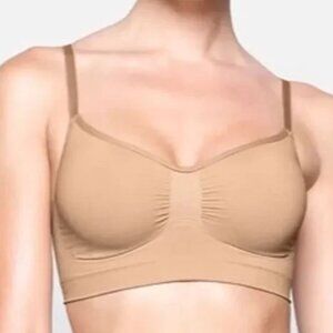 SKIMS Tan Wireless Seamless Light-Support Bra